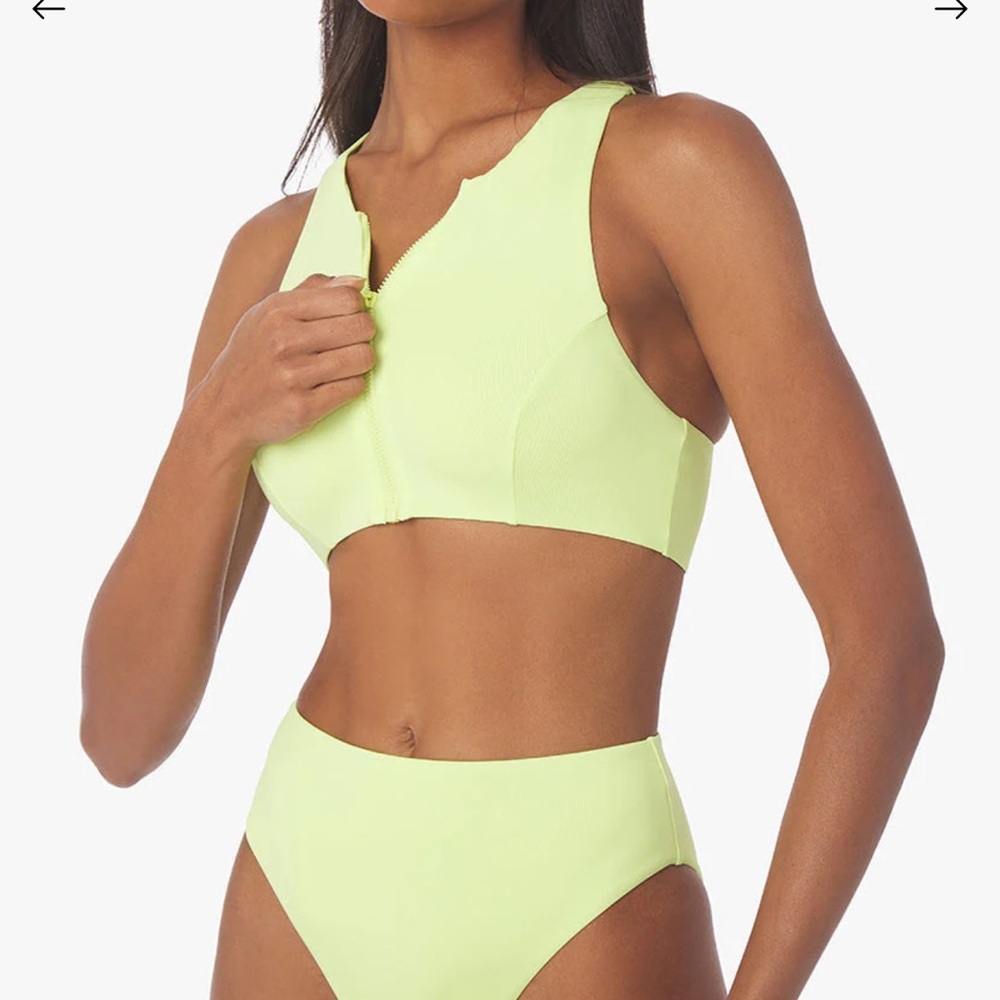 Zip Front Racerback Bikini Top - Picture 4 of 6